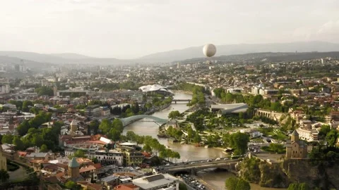 Aerial view of Tbilisi Stock Footage 192061505