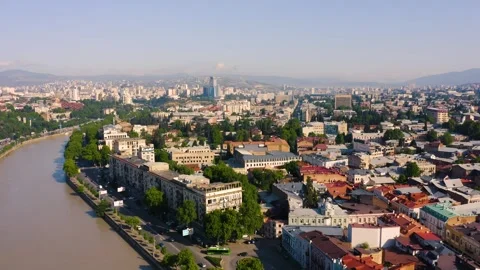 Aerial view of Tbilisi Stock Footage 243753603