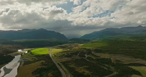 Aerial View of Te Anau's Dramatic Landscape in Milford, New Zealand Stock Footage 323049015