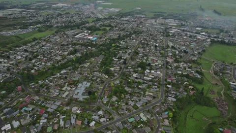 Aerial view of Te Puke, a town in the Bay of Plenty region, North Island, New Stock Footage 300753050