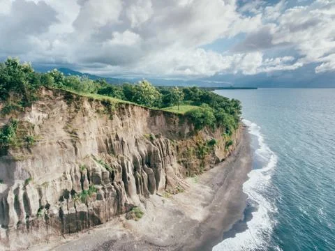 Aerial view of Tebing Beach in North Lombok, Indonesia 스톡 사진