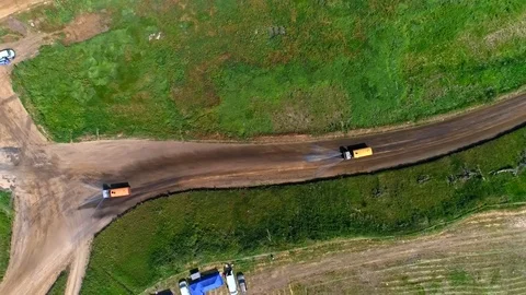 Aerial view of technical car washes racing track Stock Footage 76858015