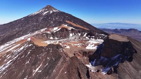 Aerial View of Teide Volcano and Pico Viejo Crater in Tenerife, Spain 스톡 동영상 344673754