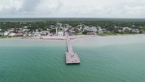 Aerial view of Telchac port 스톡 동영상 160796145