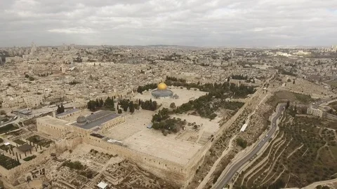 Aerial View of the Temple Mount 스톡 동영상 71003655