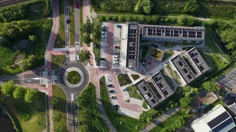 Aerial View of Temporary Modular Housing Stock Footage 337778720