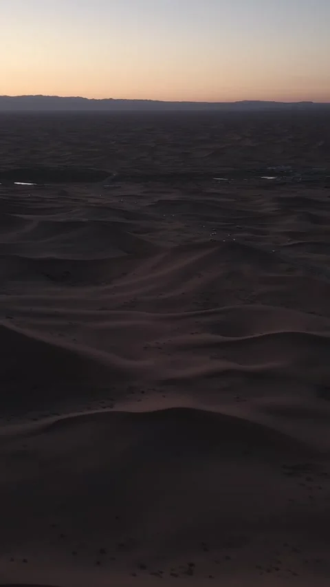 Aerial View of Tengger Desert Dunes at Dusk 스톡 동영상 345368582