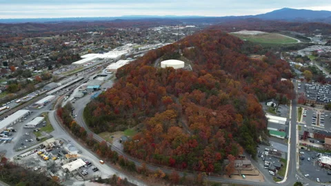 Aerial View of Tennery Knobs Hill in Colorful Autumn Foliage. Johnson 動画素材 167244197