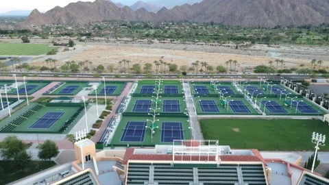 Aerial View Of Tennis Courts At Indian Wells Tennis Garden In California, Stock Footage