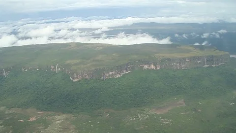 Aerial view of tepui Stock Footage 75904594