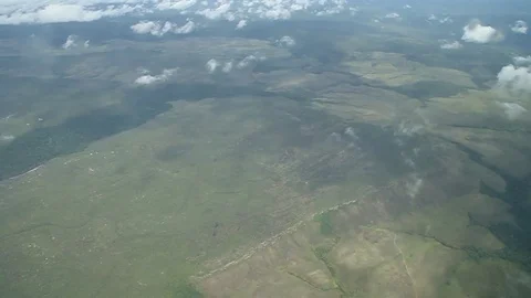 Aerial view of tepui (table mountain) Stock Footage 75904595