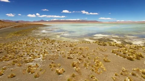 Aerial view of Termas de Polques, Atacama desert, Chile Stock Footage 72182562