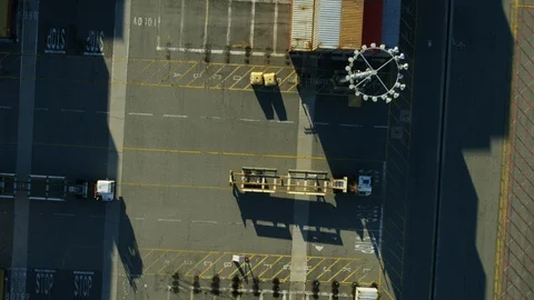 Aerial view Terminal Island container storage Los Angeles Stock Footage 104252653