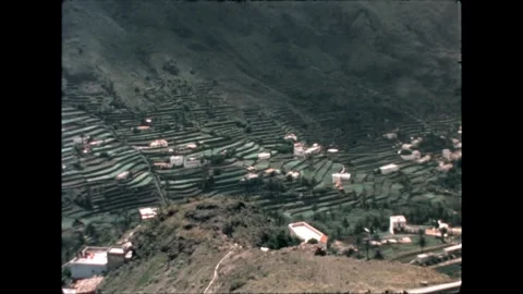 Aerial View of Terraced Fields Stock Footage 278167417