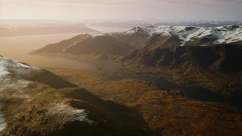 Aerial view of the terrain in Mountain Range Nature Reserve Stock Illustration