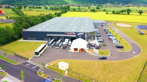 Aerial View Territory And Constructions Of The Modern Plant. Stock Footage 128763939