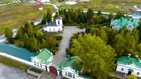Aerial view of the territory of the monastery Video stock 160056343