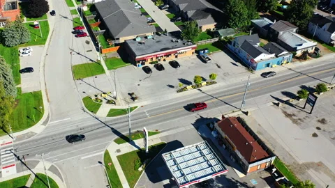 Aerial view of Thamesford, Ontario, Canada, editorial exclusive 4K Video stock 166314414