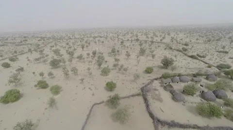 Aerial view of tharr sindh Stock Footage 55490413