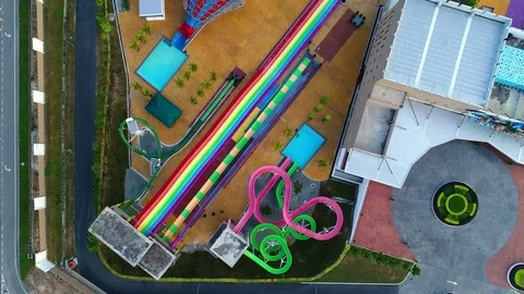 An aerial view of theme park. Video stock 79317150