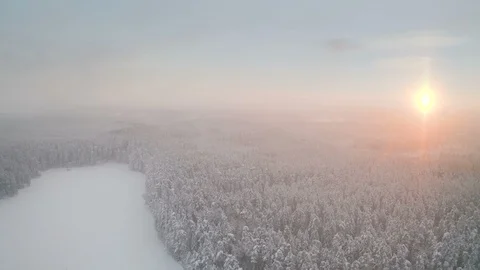 Aerial view of the thick white snow on the ground Stock Footage 103919036