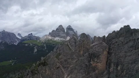 Aerial view of the three peaks of lavaredo in trentino alto adige Video stock 287951470