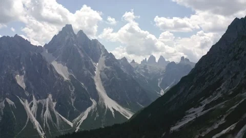 Aerial view of the three peaks of lavaredo in trentino alto adige Video stock 287954268
