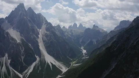 Aerial view of the three peaks of lavaredo in trentino alto adige Video stock 287954498