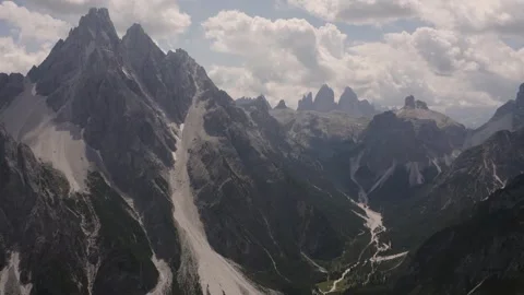 Aerial view of the three peaks of lavaredo in trentino alto adige Video stock 287954697