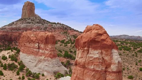 Aerial view of three rocks in Utah, USA. Stock-Footage 74617693