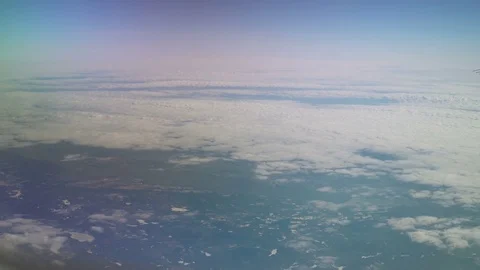 Aerial View Through Airplane Window Stock Footage 75325725