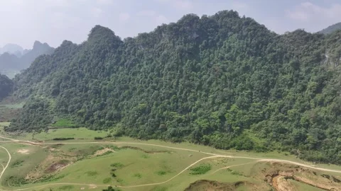 Aerial view of Thung mountain in Tra Linh, Cao Bang province, Vietnam Stock Footage 285001600