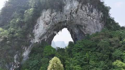 Aerial view of Thung mountain in Tra Linh, Cao Bang province, Vietnam Stock Footage 285001675