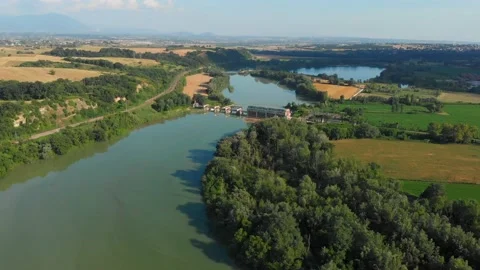 Aerial view of the Tiber River Stock Footage 168011570