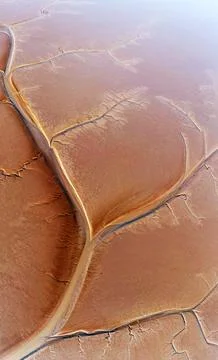 Aerial view of the tidal mudflats in the Eemsdelta, Holland Stock Photos