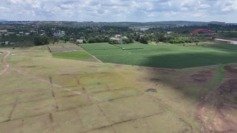 Aerial view of Tien Son floodplain at Bien Ho Lake, Gia Lai 動画素材 337404682