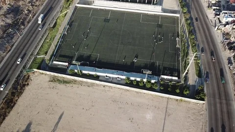 Aerial View Of Tijuana soccer fields, Suburban Zone Video stock 85442158