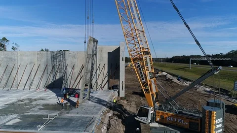 Aerial view of tilt wall construction Video stock 93311752