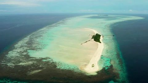 Aerial view of Timba Timba Island, Semporna, Sabah, Malaysia Stock Footage 229218325