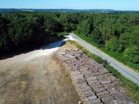 Aerial view of a timber stack 库存照片