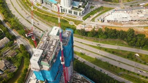 Aerial View time-lapse Building construction Stock Footage 148184685