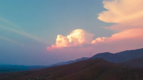Aerial view Time lapse of Dusk sky with rainclouds Stock Footage 171655963
