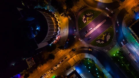 Aerial view Time lapse of expressway, motorway and highway in the detail of 스톡 동영상 114017698