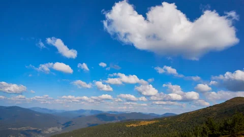 Aerial view time lapse of mountain clouds Stock Footage 134674052