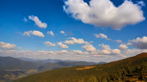 Aerial view time lapse of mountain clouds Stock Footage 134675721