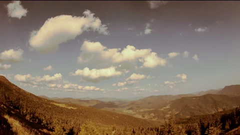 Aerial view time lapse of mountain clouds Stock Footage 134837645