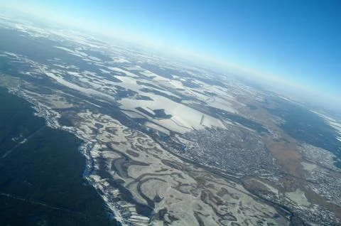 Aerial view in time of winter Stock Photos