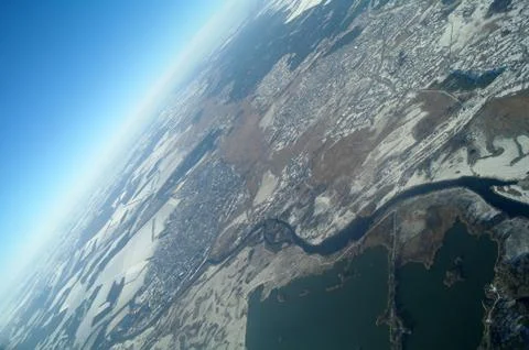 Aerial view in time of winter Stock Photos