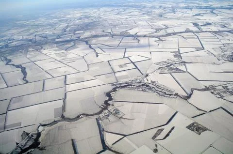 Aerial view in time of winter Stock Photos