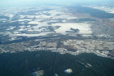 Aerial view in time of winter Stock Photos